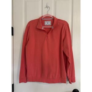Southern Tide Medium The Skipper Jack Quarter Zip Salmon Red Pink Men